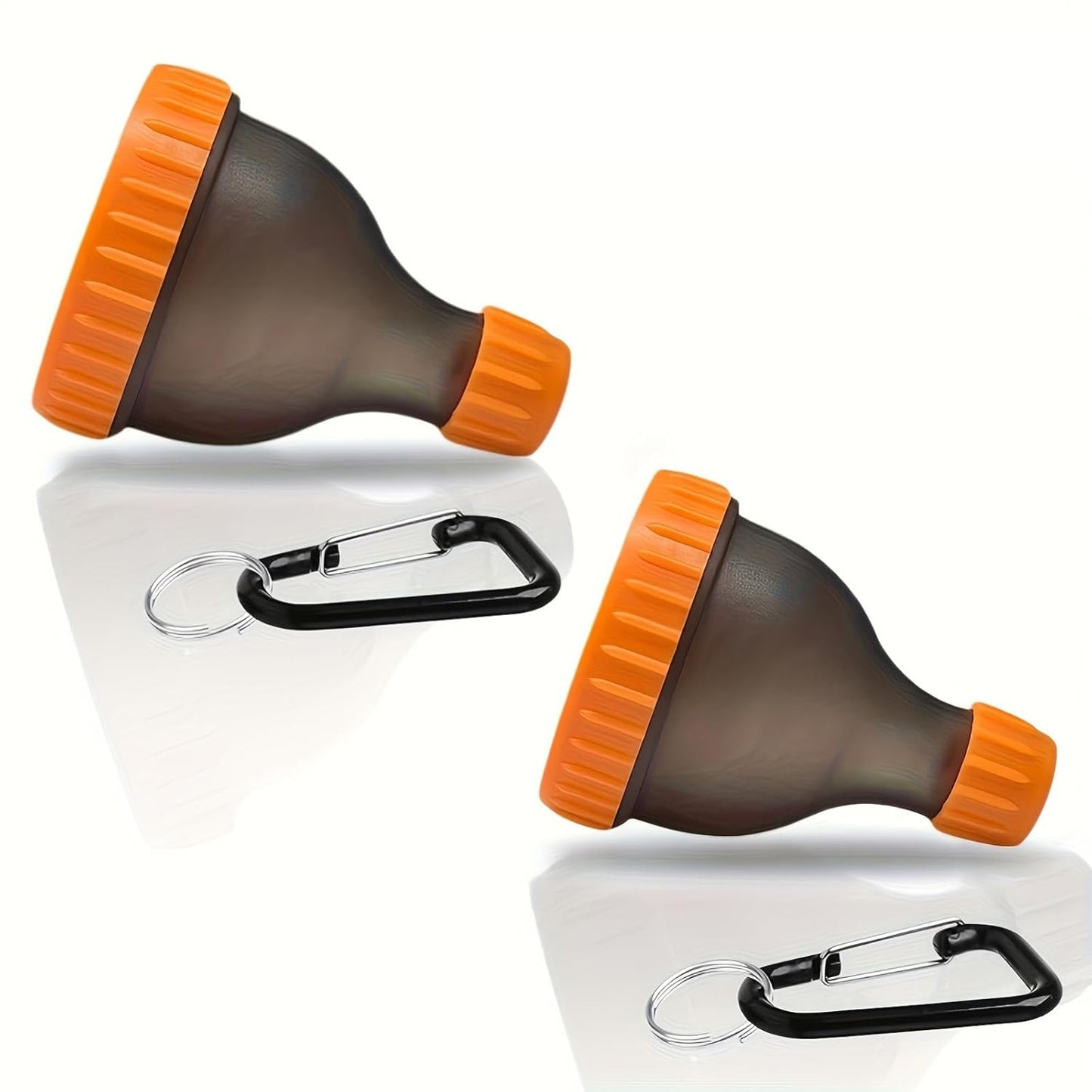 Skiennix Protein Powder Container - 2 Pack Mini Funnel with Keychain & Water Bottle - Orange 50ml