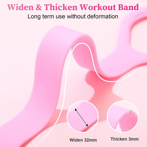 Hiboom 12 Pcs Figure 8 Fitness Resistance Band 2025 Figure 8 Exercise Bands Bulk for Women Men Silicone Exercise Band Upper Body Workout Equipment for Home Yoga and Gym Workout
