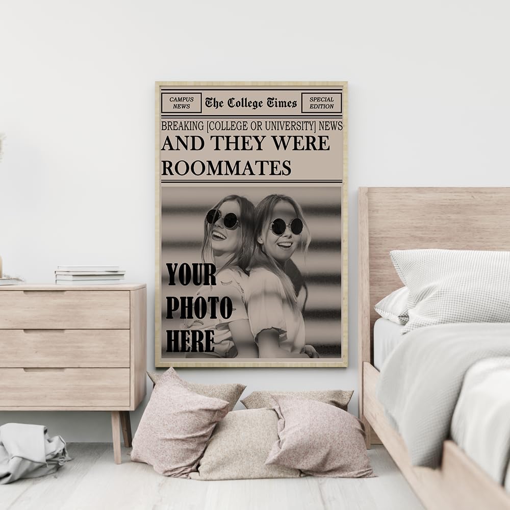 Skiennix Personalized Dorm Posters - Trendy Black and White Wall Art for College Girls | Roommates Decor