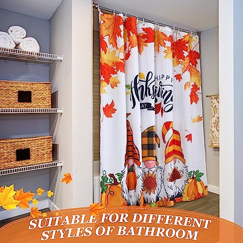 Preboun 3-Pack Thanksgiving Halloween Christmas Shower Curtain Set 71x71 in