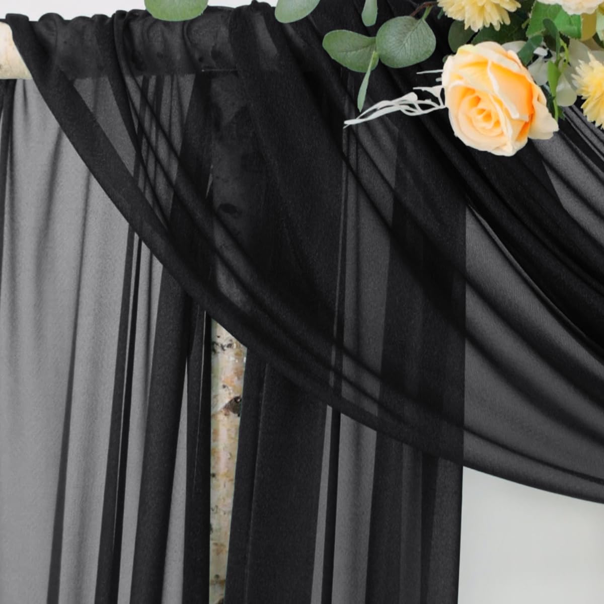 Socomi Wedding Arch Draping Fabric 29" x 20Ft 2 Panels Champagne and Terracotta Sheer Outdoor Curtain Drapes Extra Long for Bridal Baby Shower Birthday Party Decor