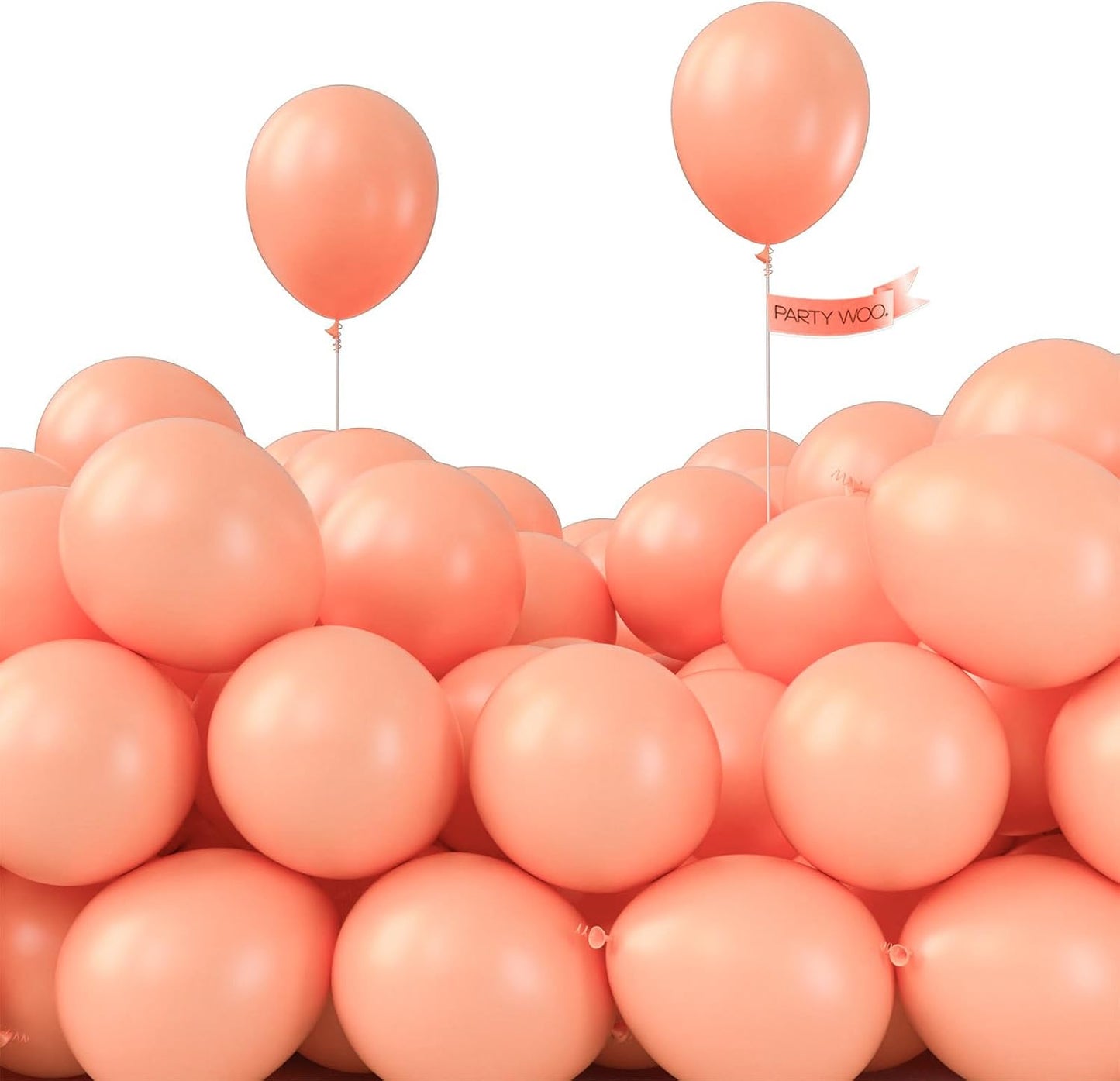 PartyWoo Peach Balloons - 50 Pcs Mini 5 Inch Pastel Light Orange & Pink Latex for Weddings & Parties