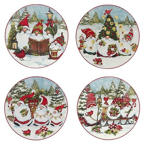Certified International Christmas Gnomes Dinnerware Set, Service for 4