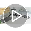 YIHOUSE 5-Piece Dark Grey Memory Foam Bathroom Rugs Set - Non-Slip, Ultra-Soft, Absorbent