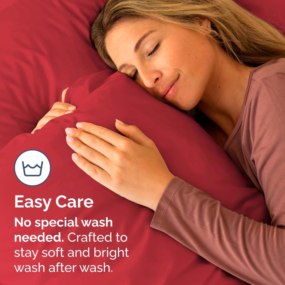 King Standard Pillow Cases - Soft Hotel Quality Covers for Ultimate Comfort | Set of 4 Red
