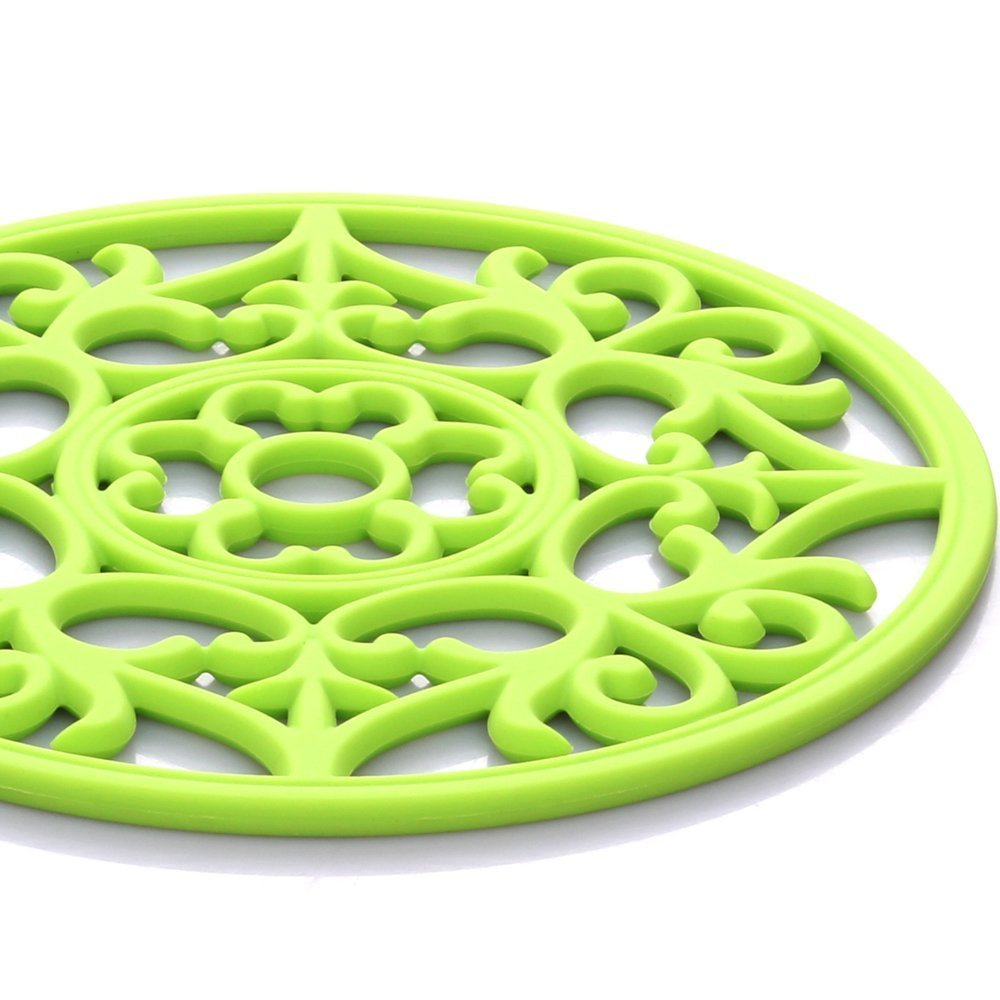 ME.FAN Trivets for Dishes/Pots/Pans, 3 Pcs Silicone Mats, Flexible/Durable/Non Slip Hot Pads to Protect Table and Counter Top (Black)