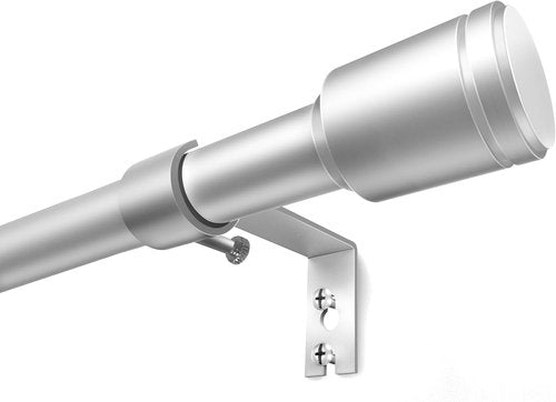 Adjustable 5/8” Diameter Silver Curtain Rods by [Brand Name] | 30-60 Inch for 30-54 Inch Windows