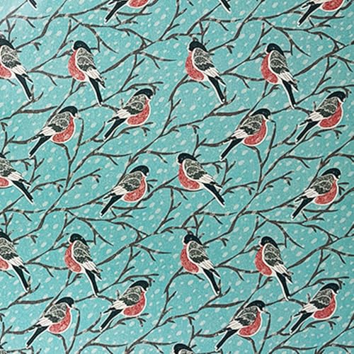 K-Kraft Premium Christmas Wrapping Paper Set with Snow Birds, Deer & Ice Flowers on Brown Kraft – 30" x 15' Rolls (112.5 sq ft) + 24 Foil-Stamped Tags