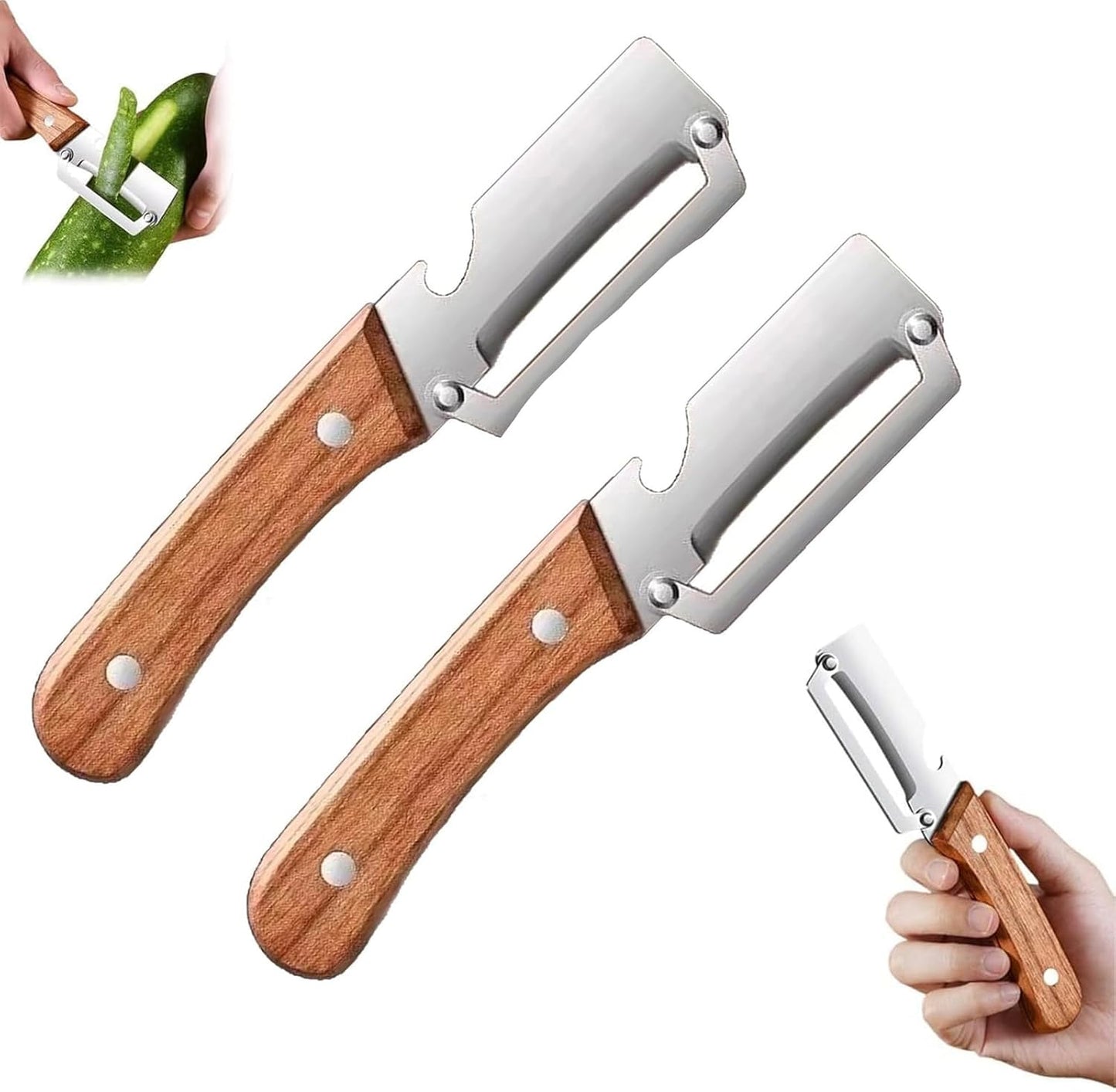 Skiennix Multi-Functional Vegetable Peeler - Ergonomic Stainless Steel Blade & Bottle Opener, Dishwasher Safe