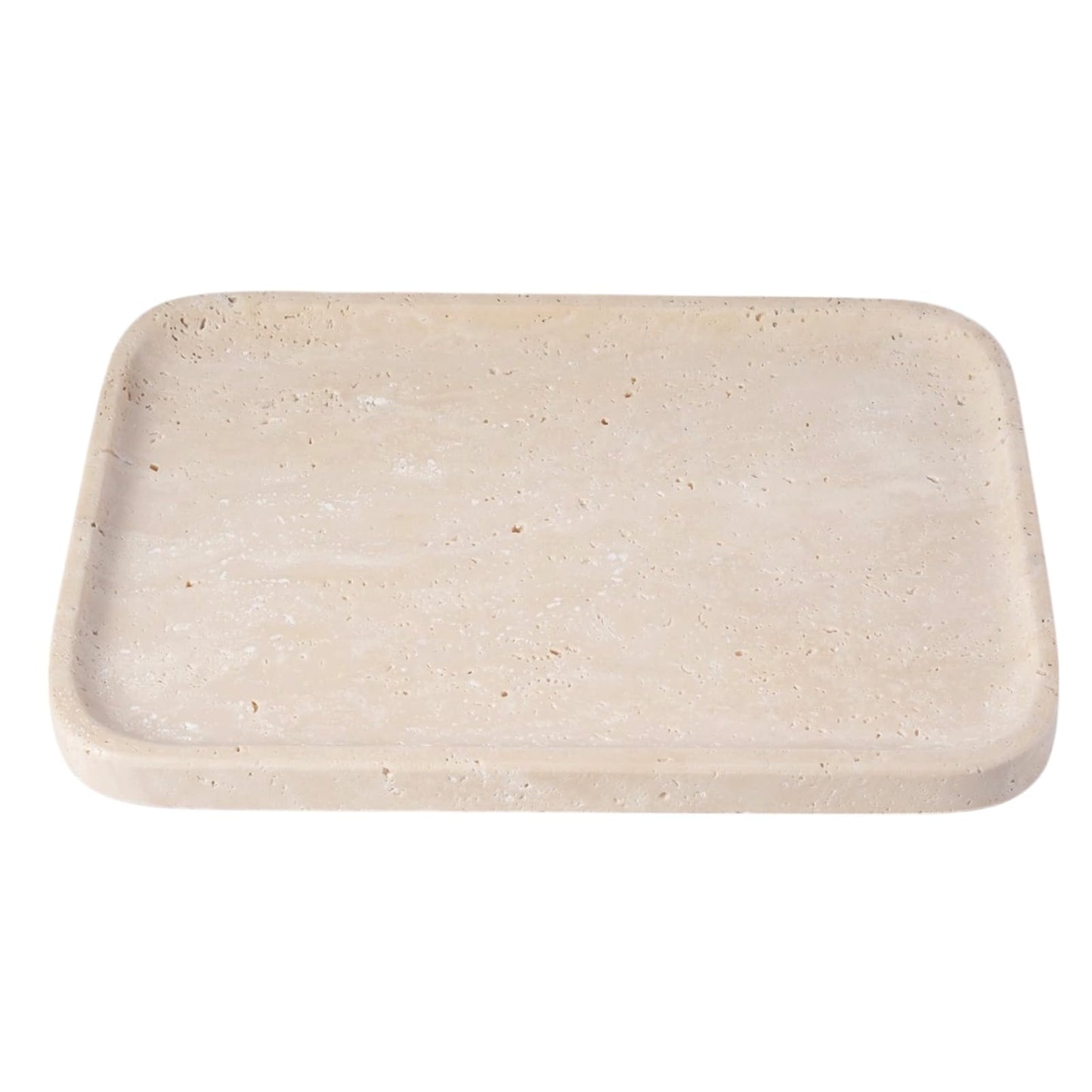 Travertine Vanity Tray, Stone Bathroom Tray for Countertop, Marble Decorative Dresser, Large Serving Trays for Kitchen Counter, Storage for Kitchen Sink, Perfume, Jewelry Holder
