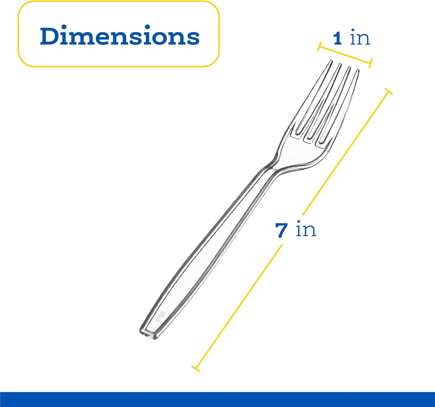 Plasticpro Heavyweight Clear Plastic Cutlery - 100 Count Disposable Utensils for Parties & Events