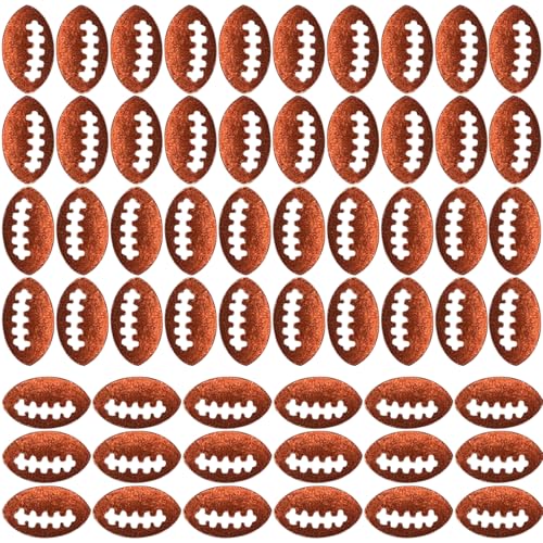 15 Grams Glitter Football Confetti, Sparkle Rugby Ball Shaped Rave Confetti for Parties, Festivals, Nail Body Decoration Accessories (Brown)