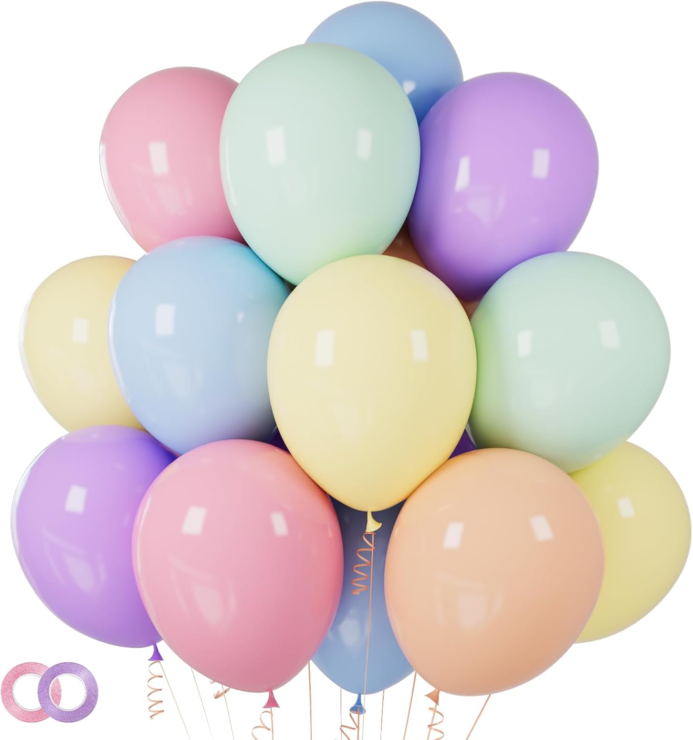 Pastel Balloons 100 Pack - 12 Inch Latex Party Balloons for Birthday, Baby Shower & Wedding Decor
