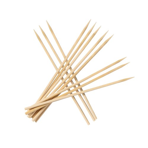DaTpuik 6 inch Natural Bamboo Skewers for Barbecue Party，Fruit，Kabob，Appetiser，Hamburger，Cocktail，Craft，Bouquet，Chocolate Fountain，Corn Dog, diameter=4mm. More Size Choices 6"/8"/10"/12"(100 PCS)