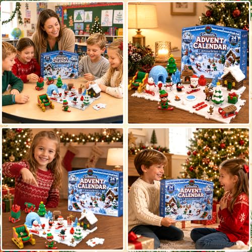 Celltestria Advent Calendar 2026 3D Printed Assembly Toys – Ski Town Christmas Figure Set
