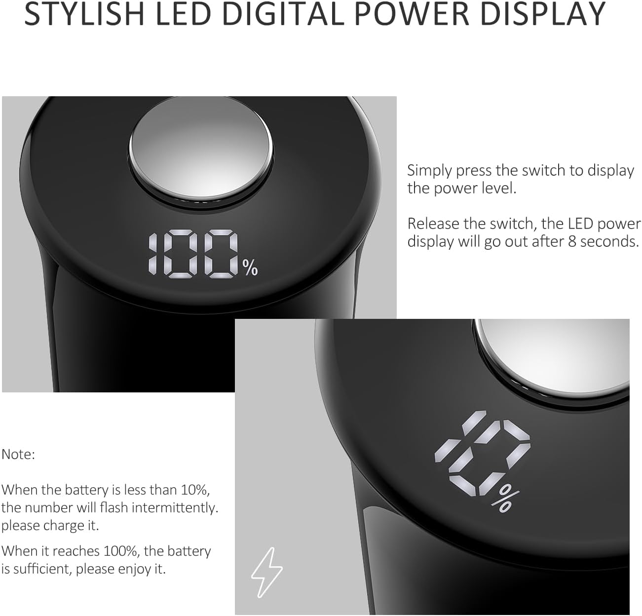 Skiennix Electric Salt and Pepper Grinder Set - Rechargeable with LED Display & One-Hand Operation | Large Capacity