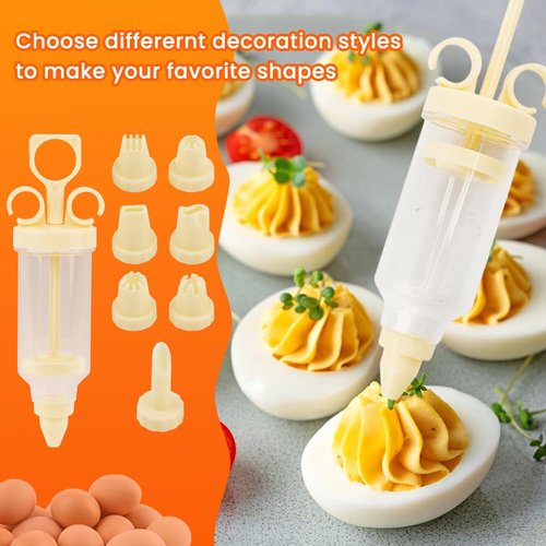 Deviled Egg Containers with Lid & Handle, (Set of 2),Plastic Deviled Egg Carrier for 48 Eggs, Clear Stackable Storage Tray for Eggs, Cookies - Portable Platter for Picnic, Party