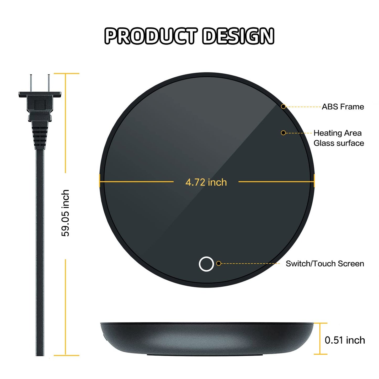 Jisile Candle Warmer, Coffee Mug Warmer, Coffee Cup Warmer with Pressure-Induced Auto ON/Off, Beverage Warmer Plate for Milk Tea, Coffee Accessories for Home Office Desk