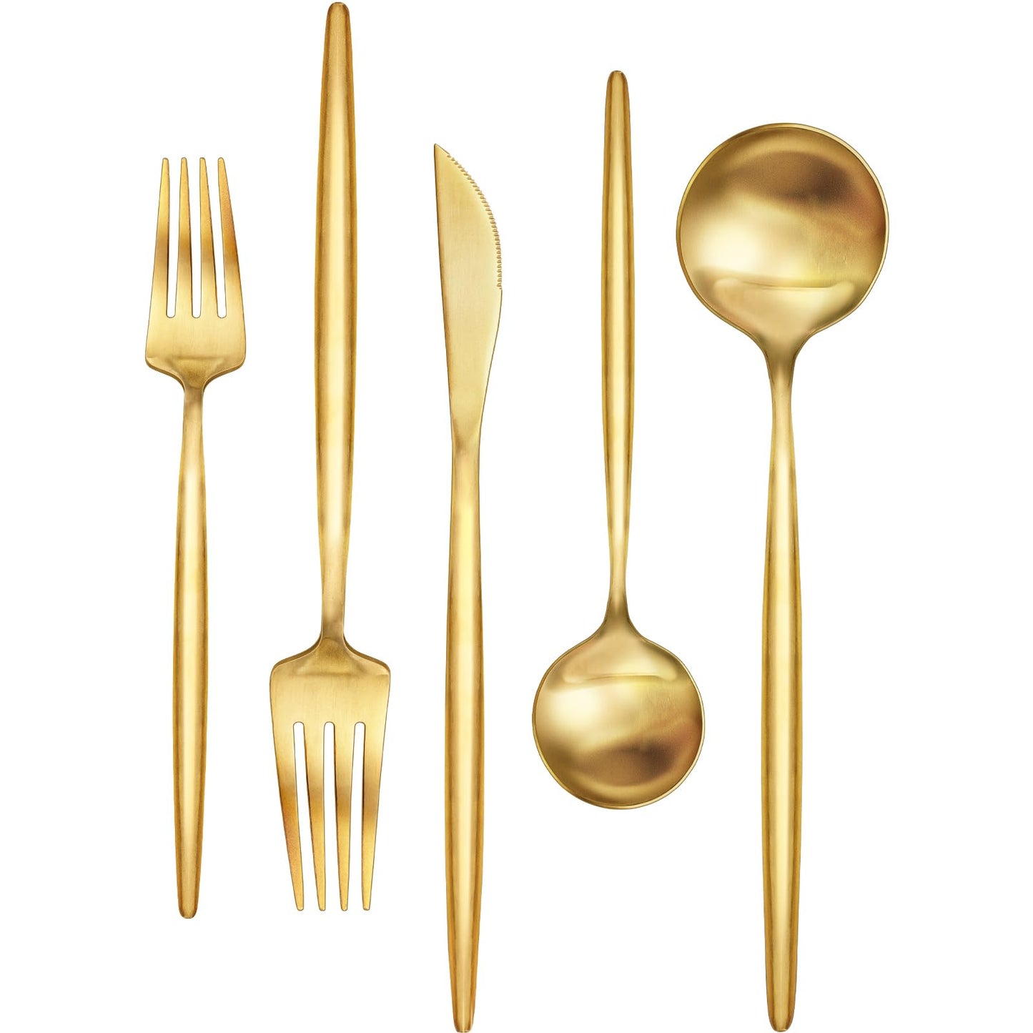 30-Piece Gold Silverware Set, Flatware Set for 6, Food-Grade Stainless Steel Cutlery Set, Includes Spoons Forks Knives, Kitchen Cutlery for Home Office Restaurant Hotel