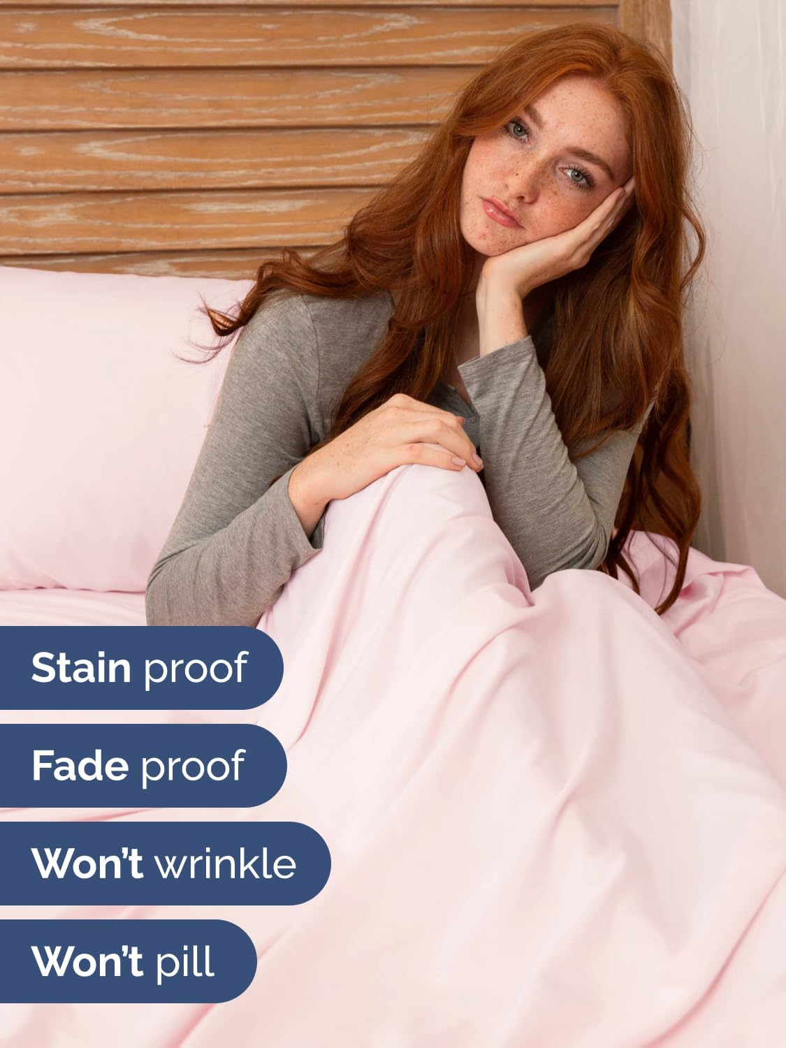 Skiennix Extra Deep Twin XL Sheet Set | 4-Piece Breathable Cooling Bedding - Soft, Wrinkle-Free Lavender Pink