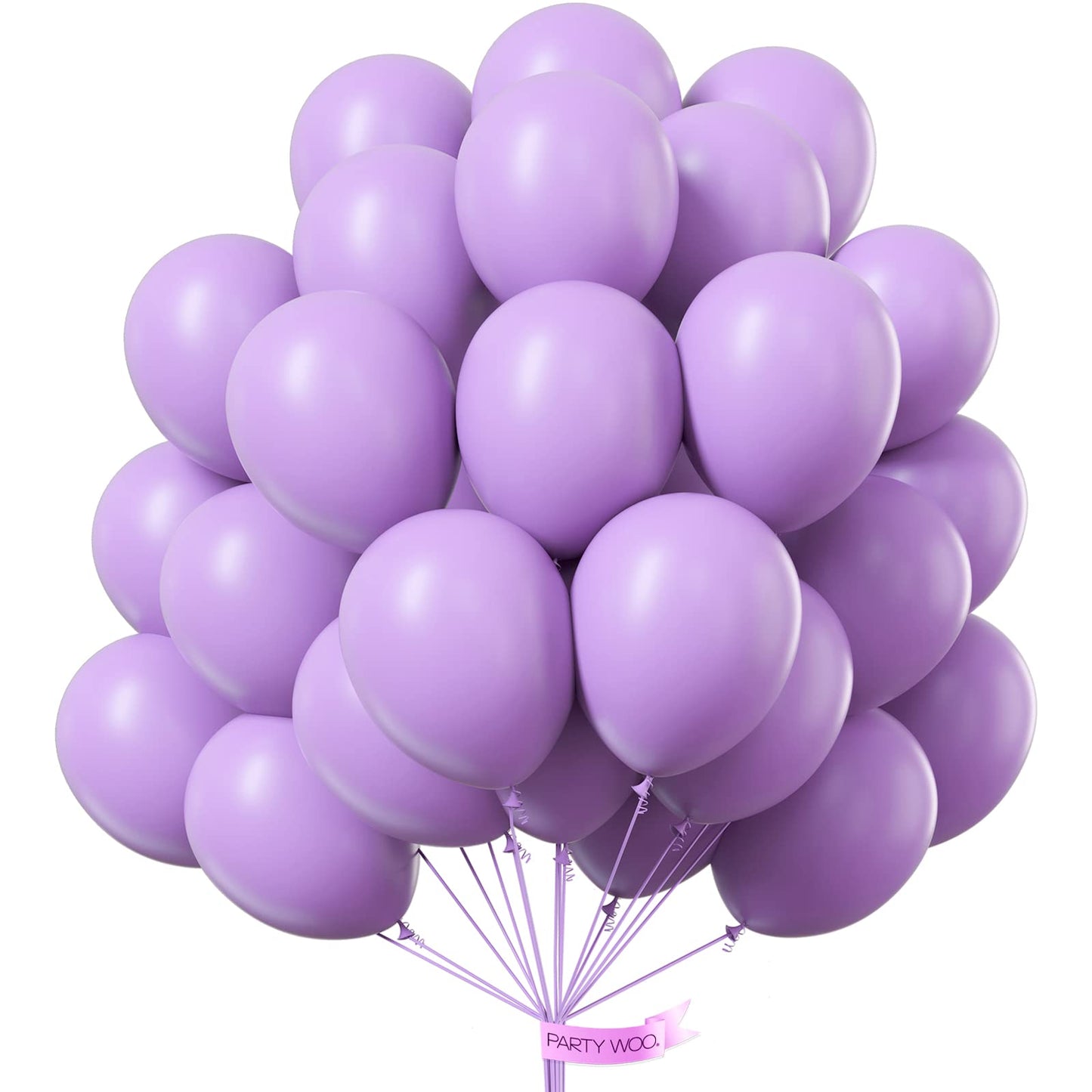PartyWoo Lavender Balloons 50 pcs 12 Inch Light Purple Pastel Purple Lilac Latex Helium Balloons for Graduation Baby Shower Gender Reveal Birthday Engagement Wedding Party Decorations Purple-Q10