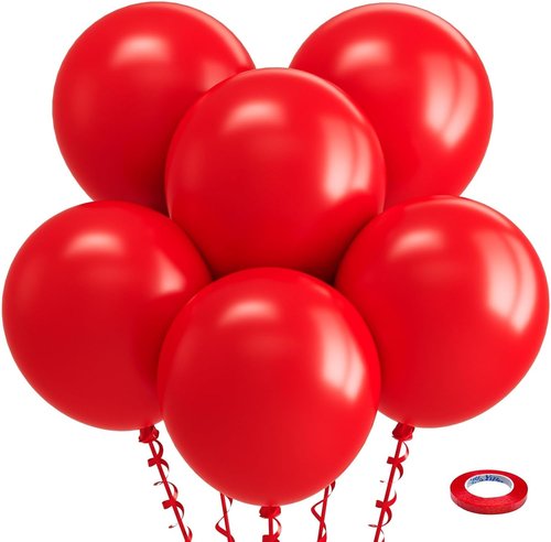 Bezente Red Balloons - 18 Inch Large Thick Latex Balloons | 30 Pack for Valentine's Day & Parties