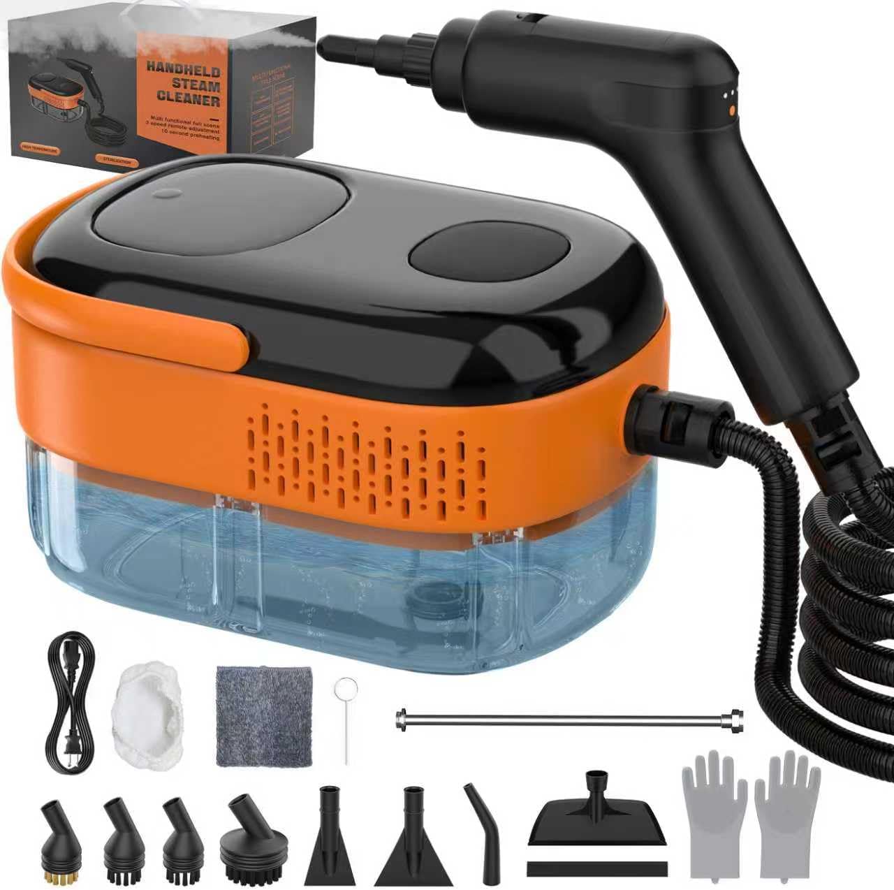 Skiennix Steam Cleaner - Portable Handheld Steamer with 15s Heat-Up & 16 Accessories | Ideal for Home & Car Cleaning