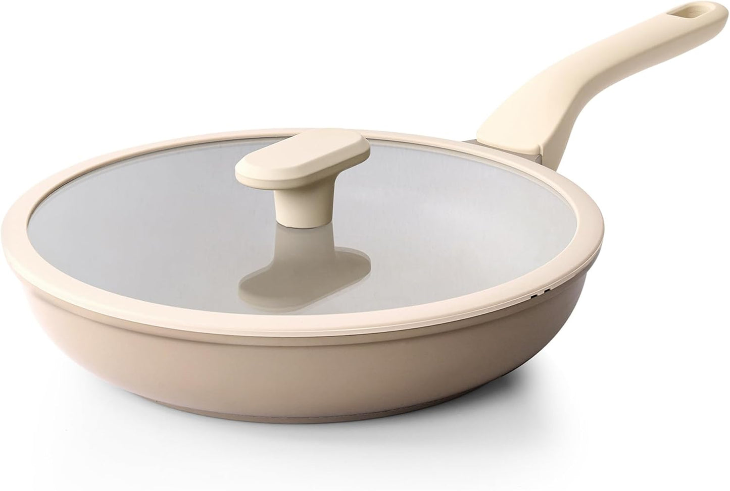 PRICUSIS Nonstick Frying Pan - Healthy 10-Inch Skillet with Lid | PFOA & PTFE Free, Induction Compatible