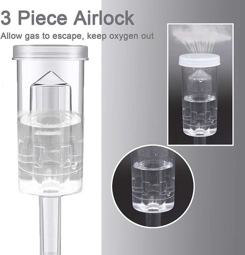 5ct. 3 Piece Airlocks with 10 Grommets,Brewing Airlock Kit,Airlocks for Fermenting Air Lock Ferment for Beer Wine Making
