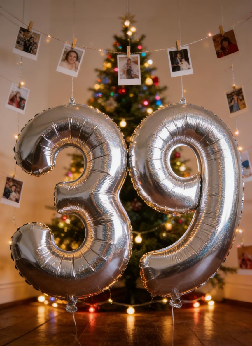 Laser Silver 2 Balloon, Number Balloons 40 Inch, 2nd Balloon Number Birthday Decorations, Second Two Birthday Party Supplies, Number 2 Balloon