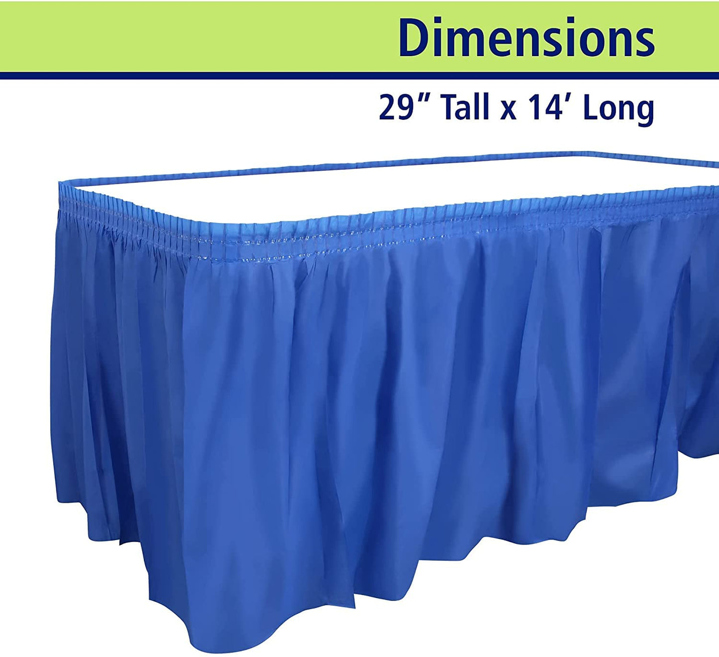 Party Dimensions Plastic Table Skirt, 29-Inches by 14-Feet - Blue - 1 Pack