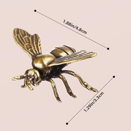 Gold Bee Figurines by [Brand Name] - Elegant Brass Insect Statues for Home Decor | 3-Piece Set