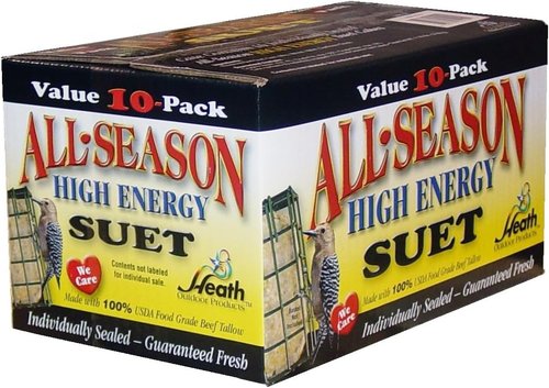 Heath Outdoor Products Suet Cake - All Season High Energy, Case of 10 for Birds