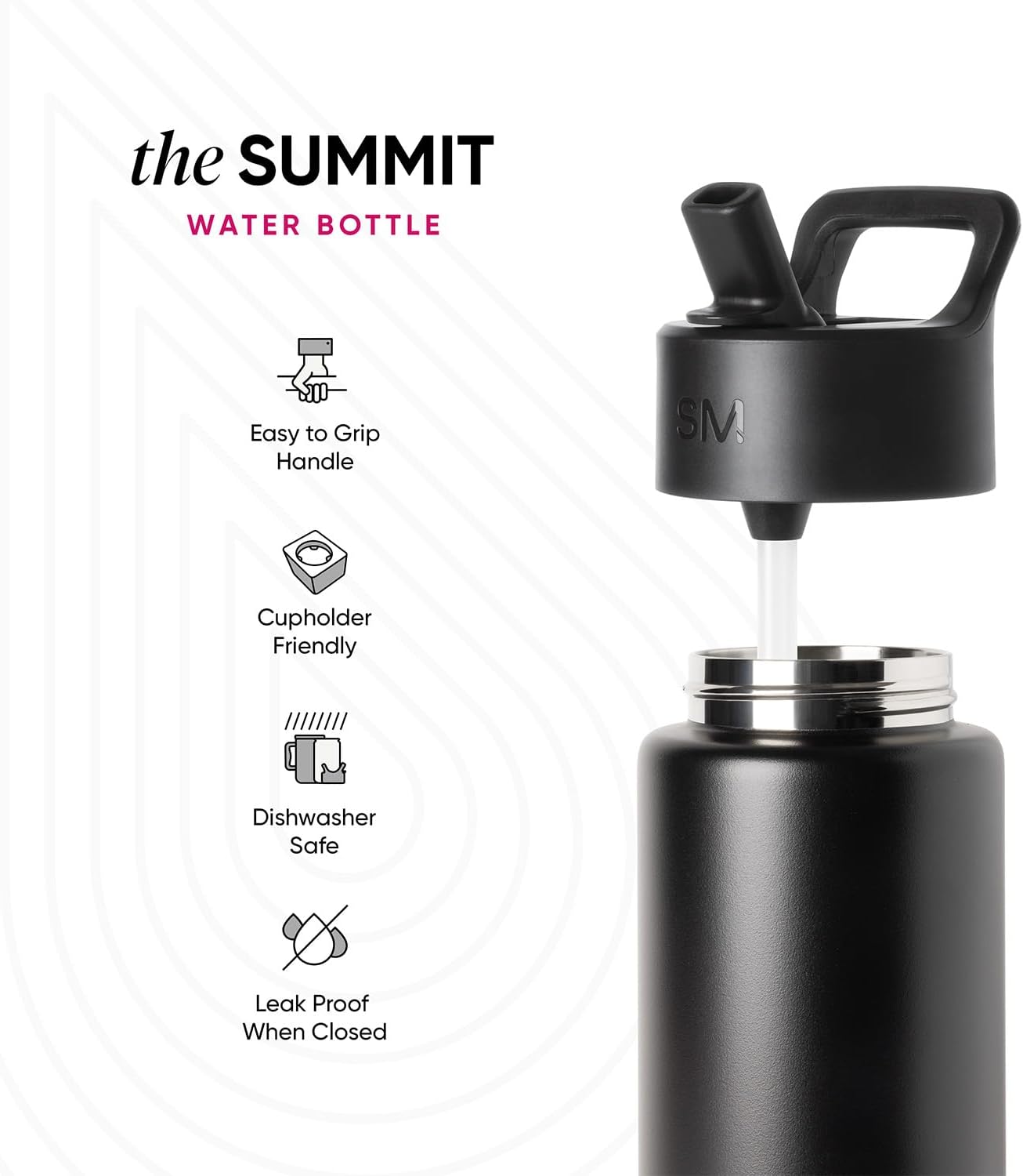 Simple Modern Kids Summit Water Bottle - 14oz Insulated Stainless Steel Tumbler with Straw Lid | Confetti
