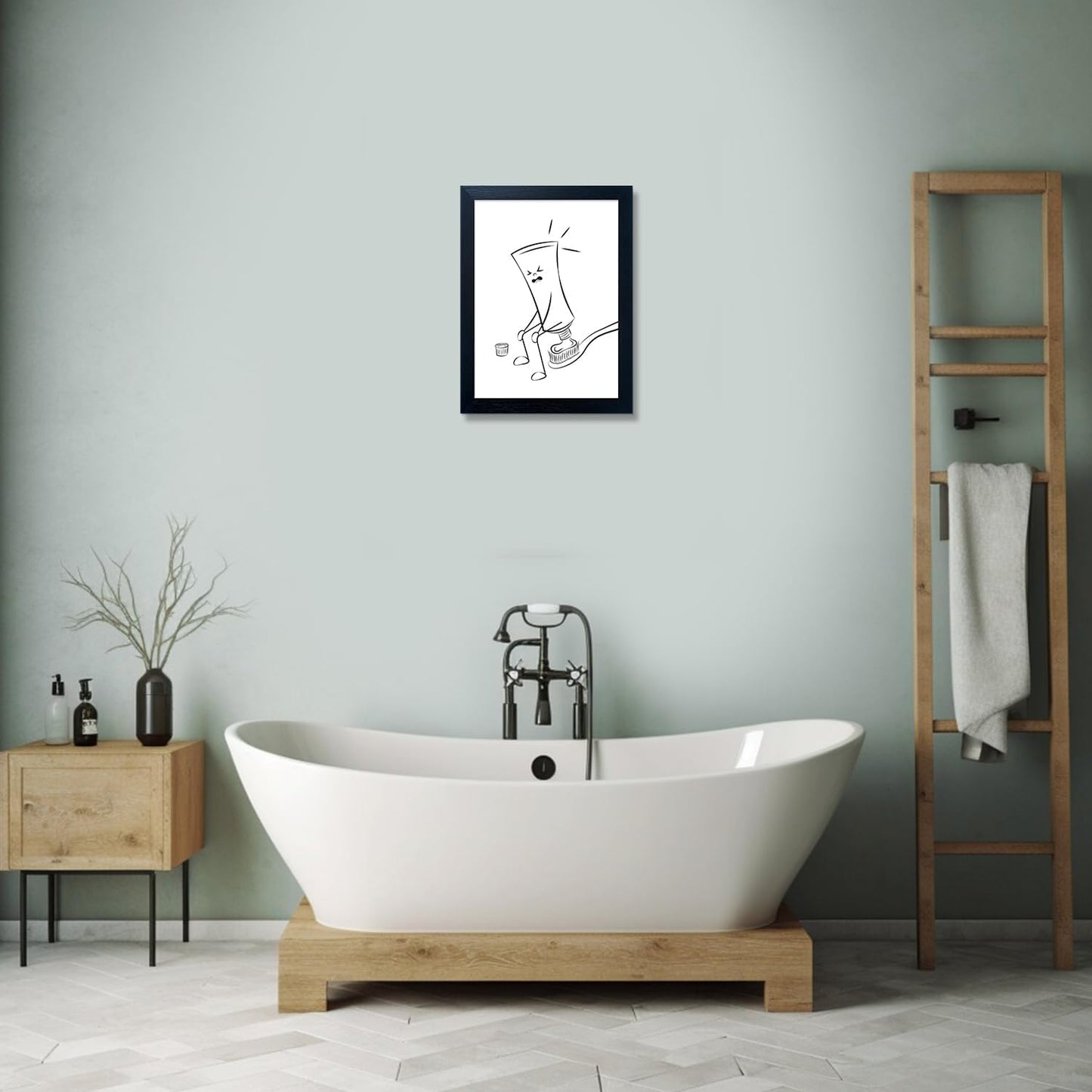 Regine Switzerland Black and White Bathroom Wall Art - Funny Toilet Canvas Print | Minimalist Decor