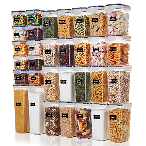 Vtopmart 0.7 Quart Airtight Food Storage Container Set - BPA Free Plastic Canisters with Lids & Labels