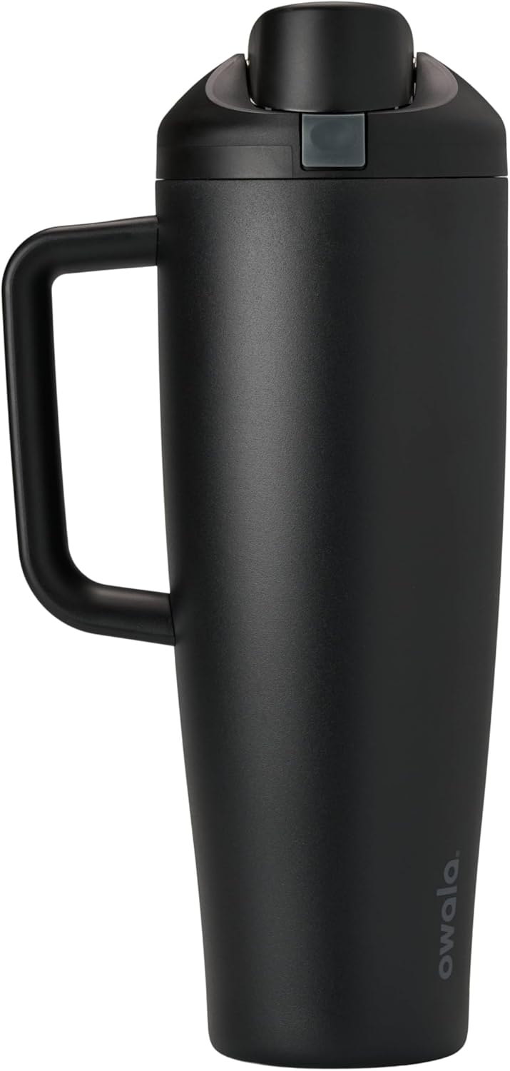 Owala FreeSip Tumbler - Insulated Stainless Steel Water Bottle with Built-In Straw & Handle | 40oz, BPA Free, Leak Proof, Dark Color