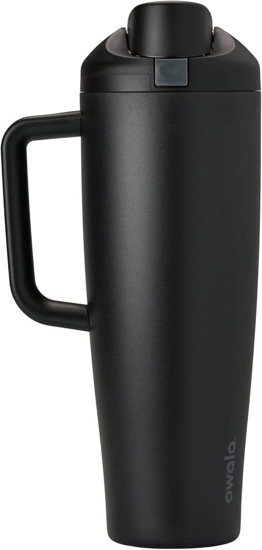 Owala FreeSip Tumbler - Insulated Stainless Steel Water Bottle with Built-In Straw & Handle | 40oz, BPA Free, Leak Proof, Dark Color