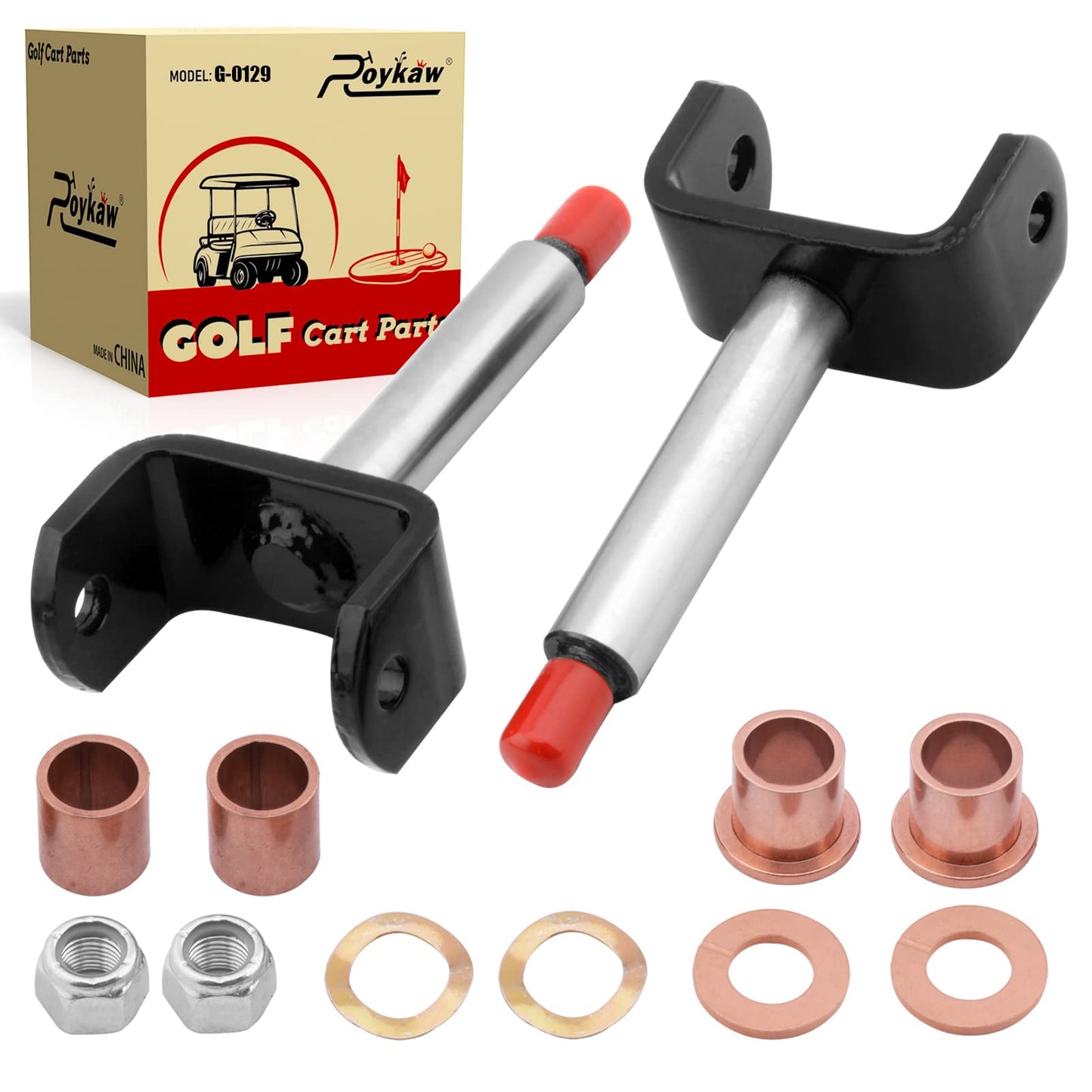 Roykaw Golf Cart Kingpin Repair Kit for Club Car DS 1981-up Gas/Electric Models, Replaces OEM # 1016386/1010150/1016389/8067/7048 - One Set for Whole Cart
