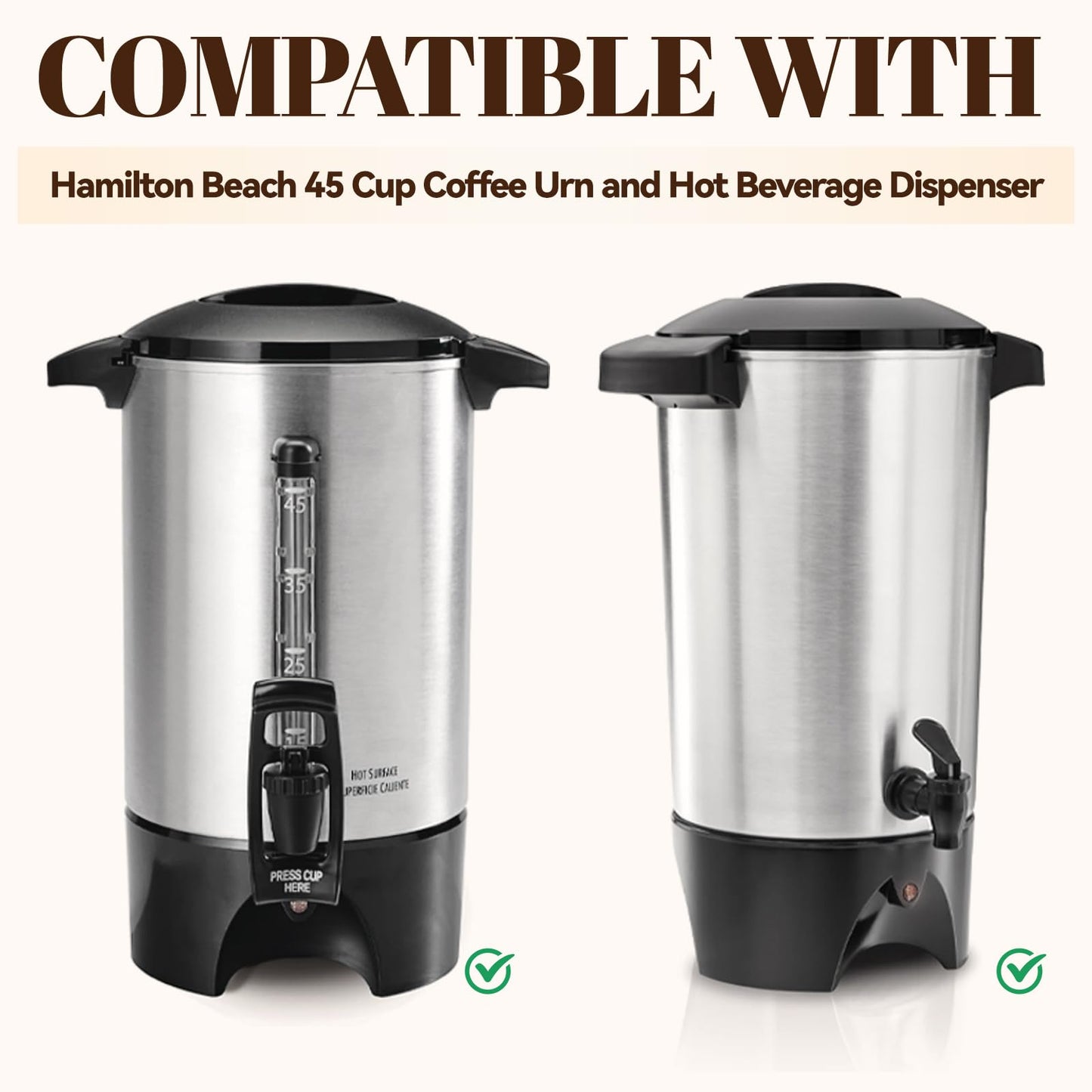 Paper Coffee Filters for Hamilton Beach 45 Cup Coffee Urn and Hot Beverage Dispenser, Unbleached Large Coffee Filters for Most 30-50 Cup Large Coffee Maker, 150 Pcs