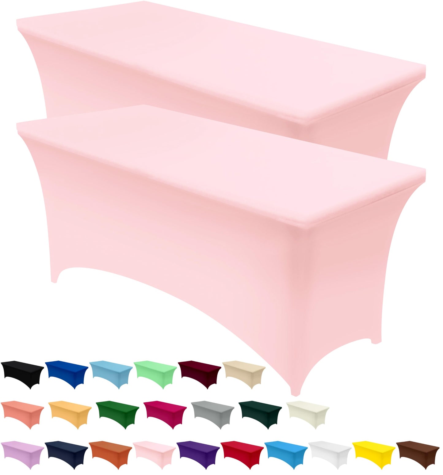 Utopia Kitchen Spandex Tablecloth 10 Pack [8FT, Pink] Tight, Fitted, Washable and Wrinkle Resistant Stretch Table Cloth Rectangle Cover for Trade Show, Weddings & Parties [96Lx30Wx30H Inch]