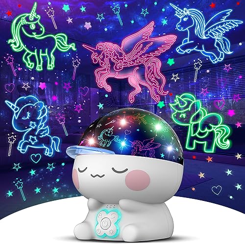 Unicorn Night Light Projector for 2-8 Years Old Girls.Unicorns Gifts for Girls Age 6-8.Unicorn Projection Kids Toys for 3-5 5-7 Year Olds Girls.Girls Toys Age 8-10