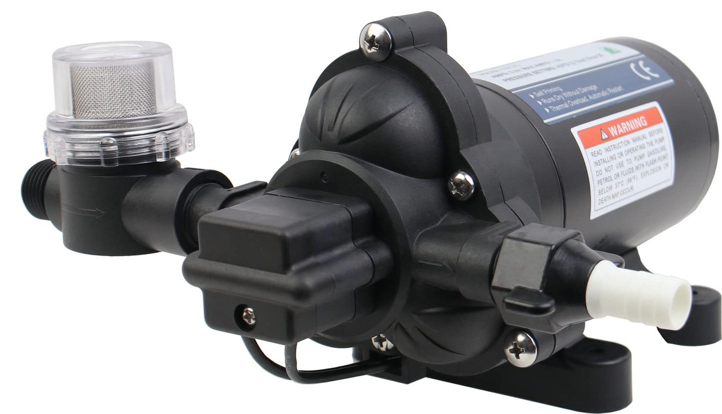 KENCIT T33 Automatic On-Demand Diaphragm Pump 115Vac, 4.0GPM, 45PSI, Industrial Water Pressure Pump for Kitchen, Bathroom, RV, Marine Yacht, Caravan, Garden
