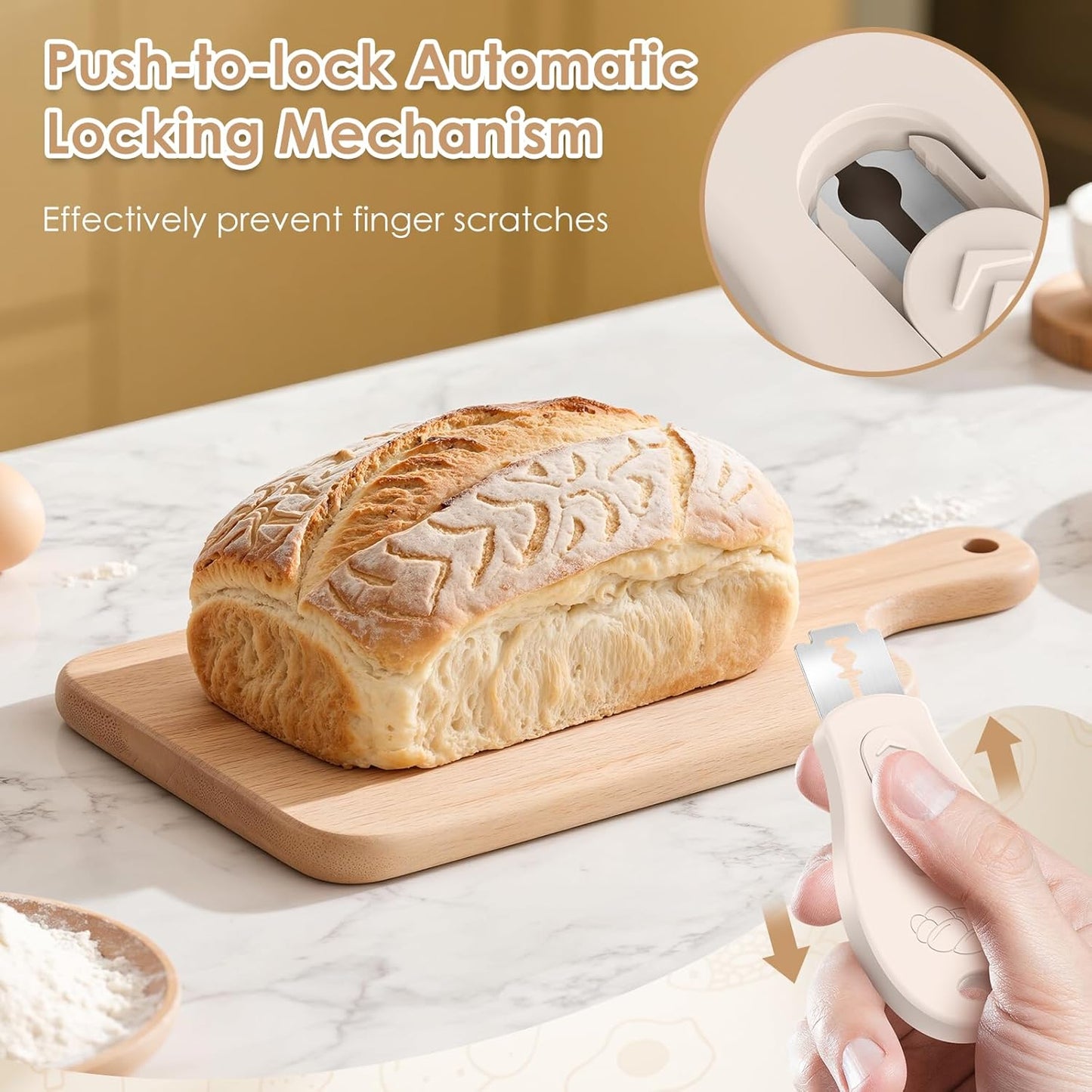 Skiennix Bread Lame Sourdough Scoring Tool Set - Includes Oven Mitts, Towels & Pot Holders