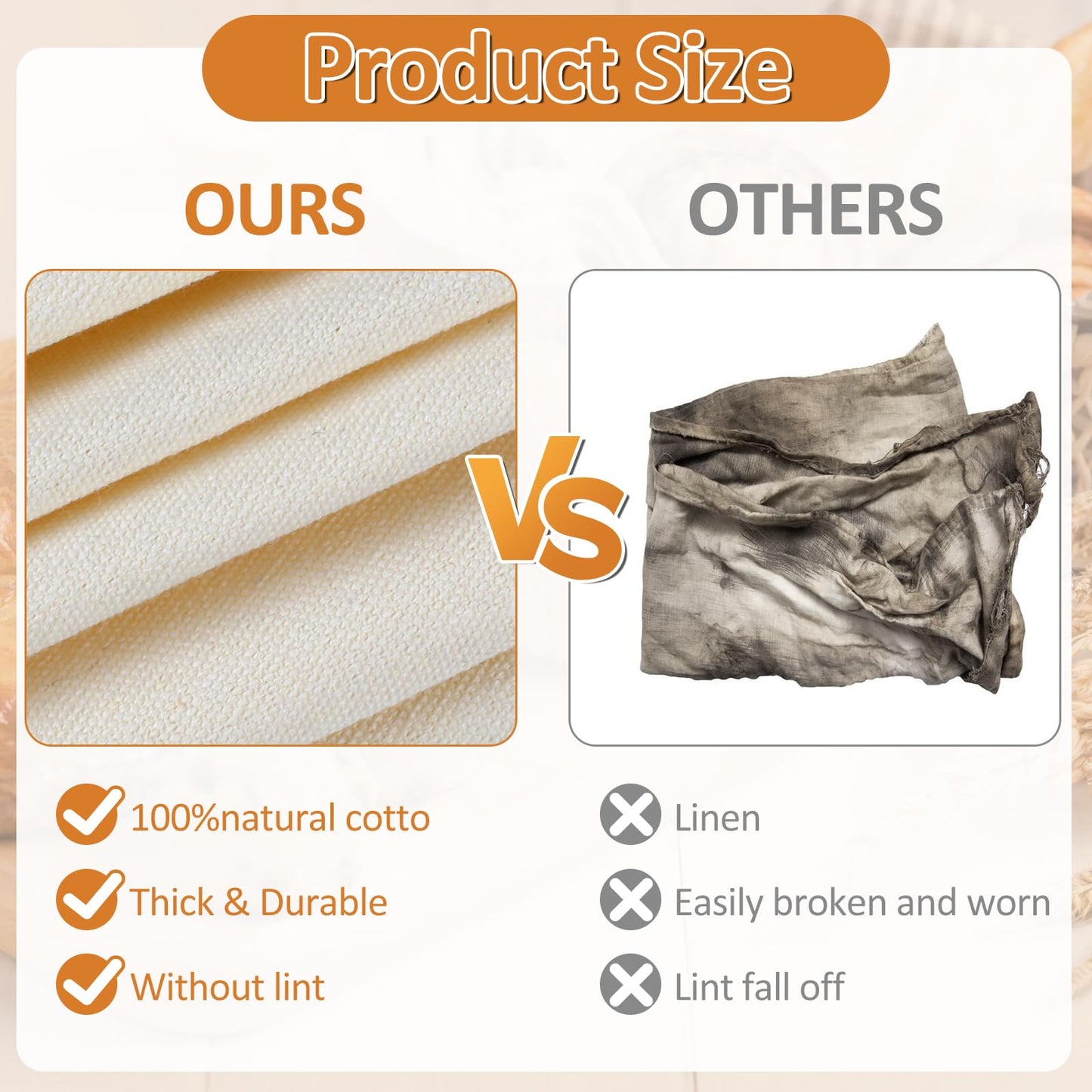 Ninsula 4PCS Tea Towels for Baking Sourdough, 14x18.8 Inch Reusable Thick Bread Towels for Proofing, Bread Cloth for Baguettes, Pastry, Loaves