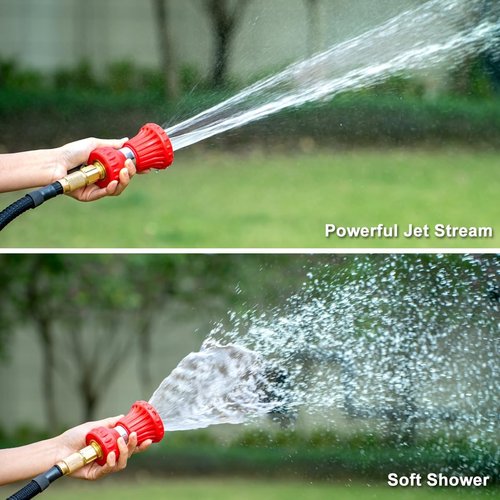 FANHAO Heavy-Duty Fireman Style Garden Hose Nozzle - Adjustable High Pressure Sprayer for Car Washing & Lawn Care
