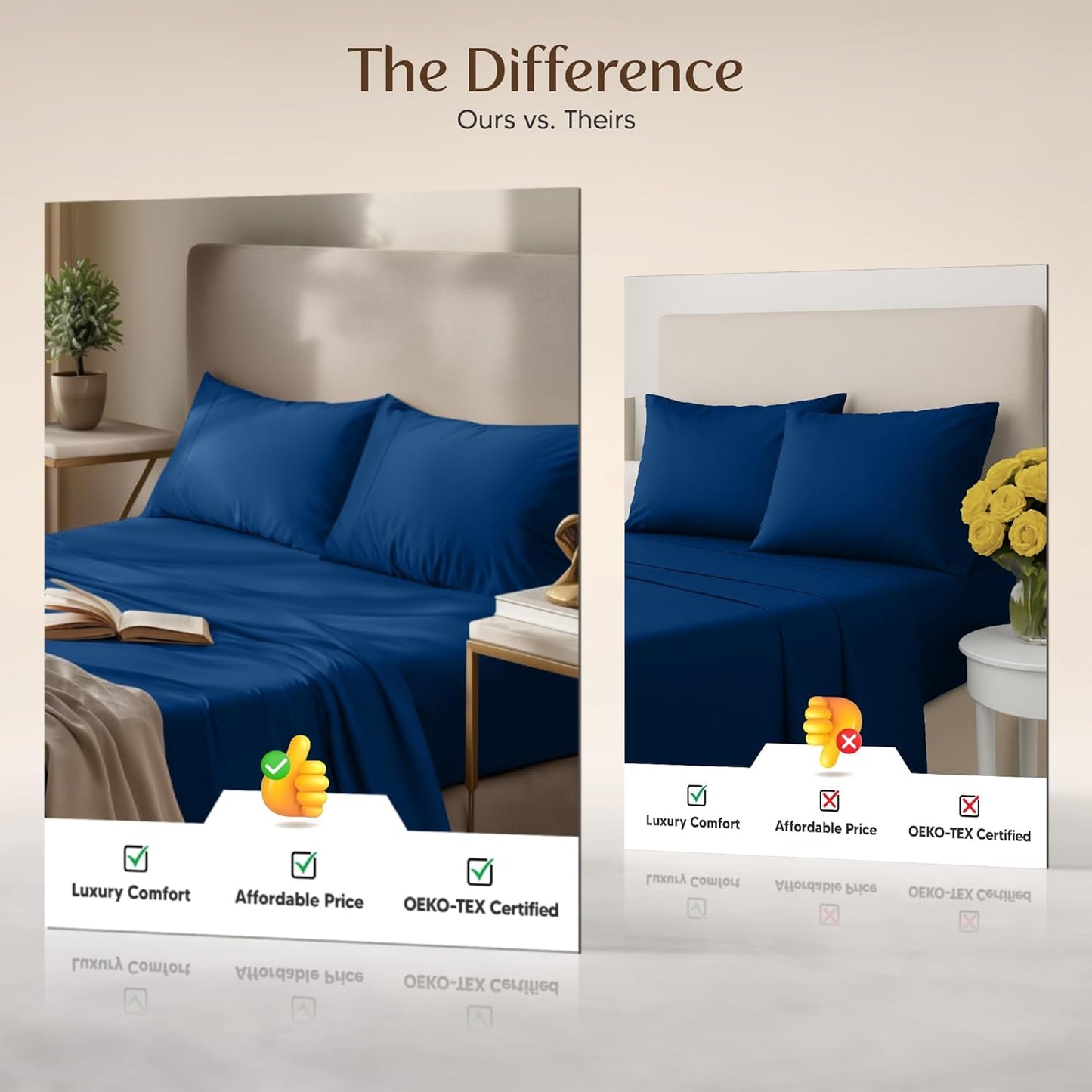 Utopia Bedding King Size Sheet Set - 4-Piece Soft Microfiber Bed Sheets | Oeko-Tex Certified (Dusk Blue)