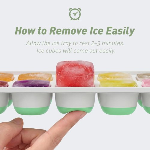 ChefAide Ice Cube Tray - Durable Stackable Design with Removable Lids | 4 Packs of 56 Easy-Release Cubes
