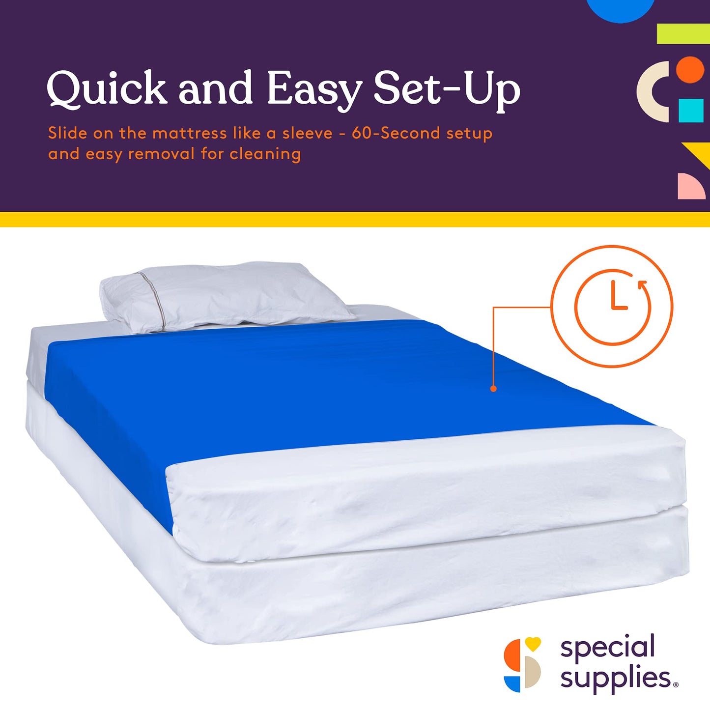 Special Supplies Sensory Bed Sheet for Kids Compression Alternative to Weighted Blankets - Breathable, Stretchy - Cool, Comfortable Sleeping Bedding -Blue (Twin)
