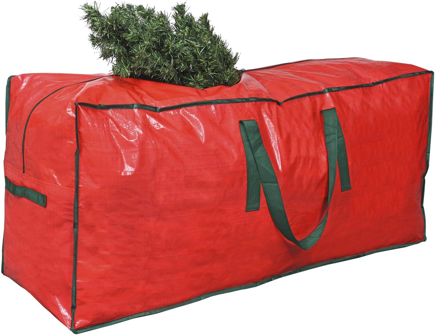 ProPik Christmas Tree Storage Bag - Fits Up to 7 ft Tall Disassembled Tree | 45" x 15" x 20" Red Holiday Storage Case with Handles and Zipper